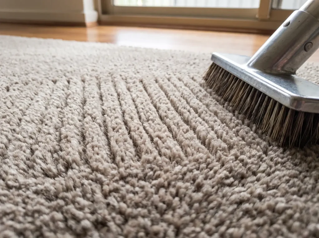 Close-up of fibre-specific cleaned wool carpet pile by Estuary Carpet Cleaning in Mandurah